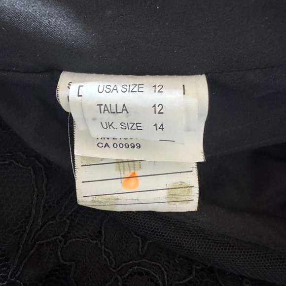 Morilee by Madeline Gardner Black Satin Tie Sash Cap Sleeve Deep V-Back Gown - Picture 11 of 13